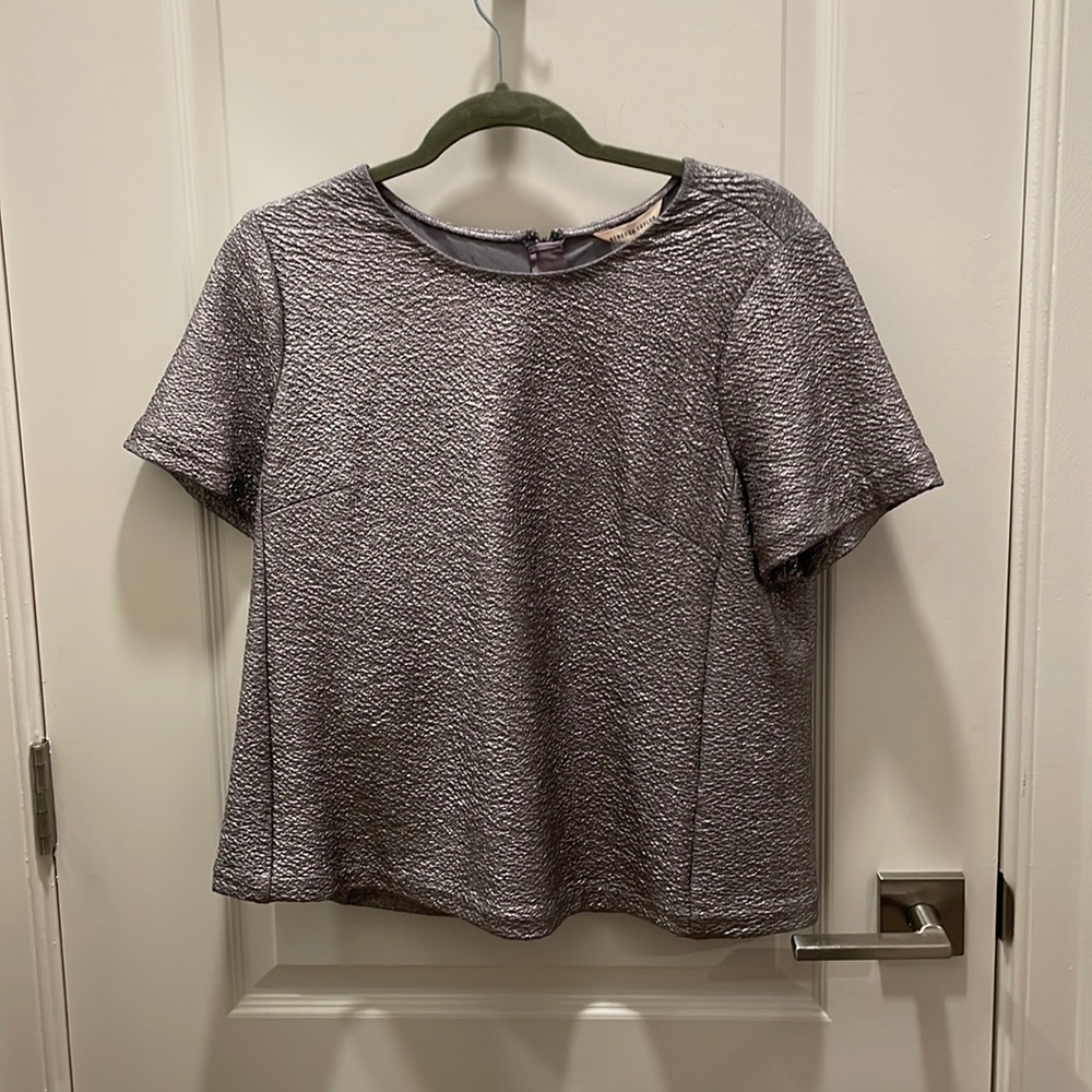 Rebecca Taylor Silver Gray Top Size 12